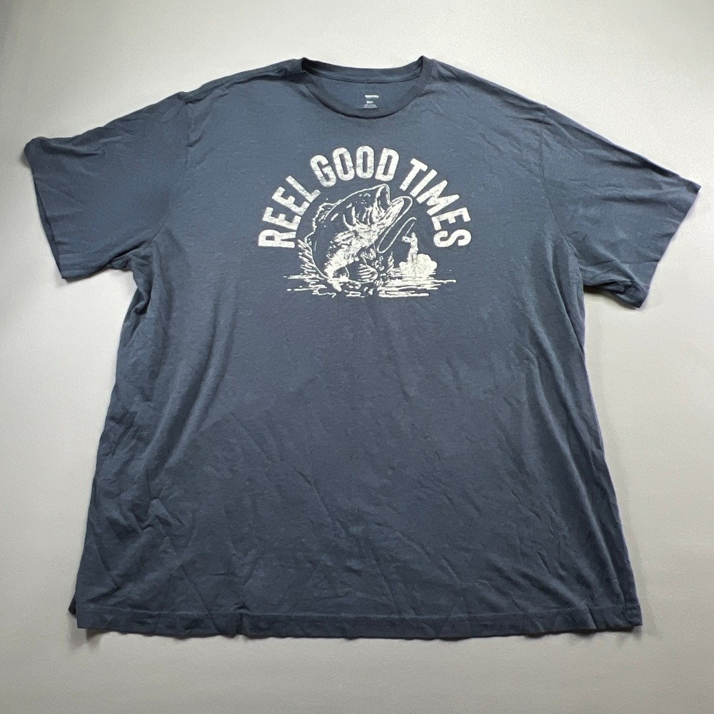 Sonoma Goods For Life T Shirt Mens 2XLT Charcoal Gray Fishing Reel Good Times